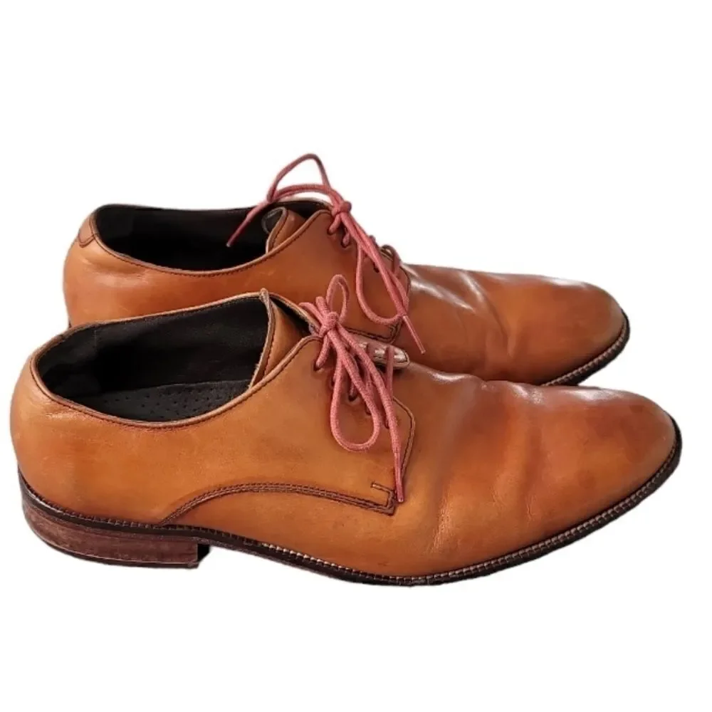 Cole Haan Men's Lenox Hill Oxfords Brown Cognac Leather Shoes 9M C12204